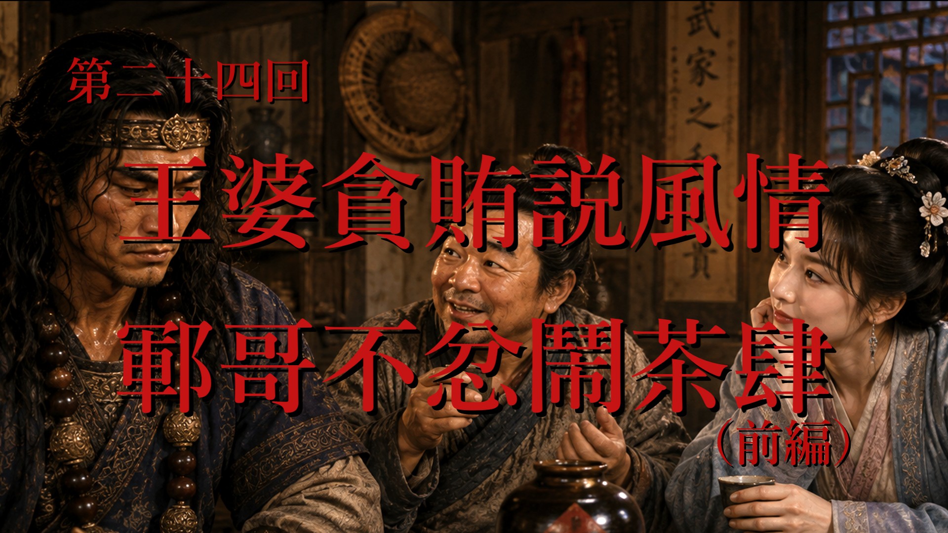 第24回（前編）「第二十四回 王婆貪賄說風情 鄆哥不忿鬧茶肆（前編）」のサムネイル