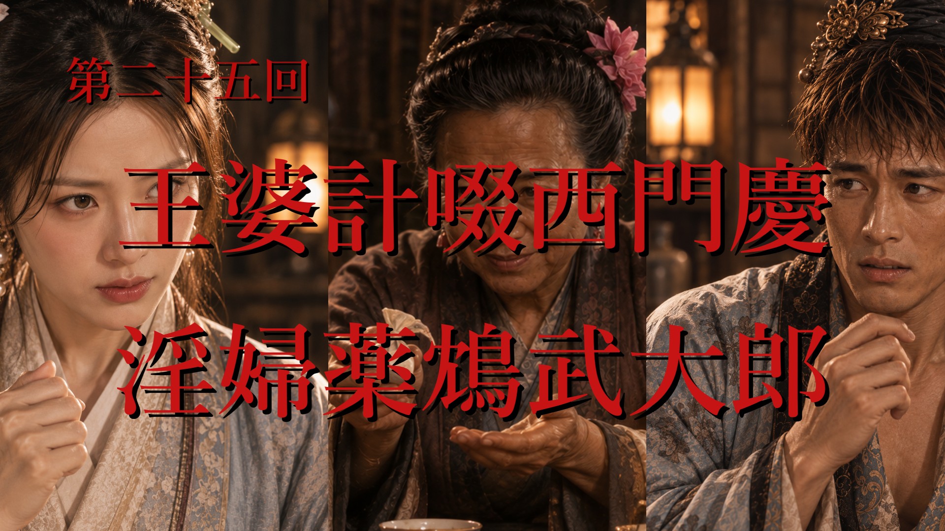 第25回「第二十五回 王婆計啜西門慶 淫婦藥鴆武大郎」のサムネイル