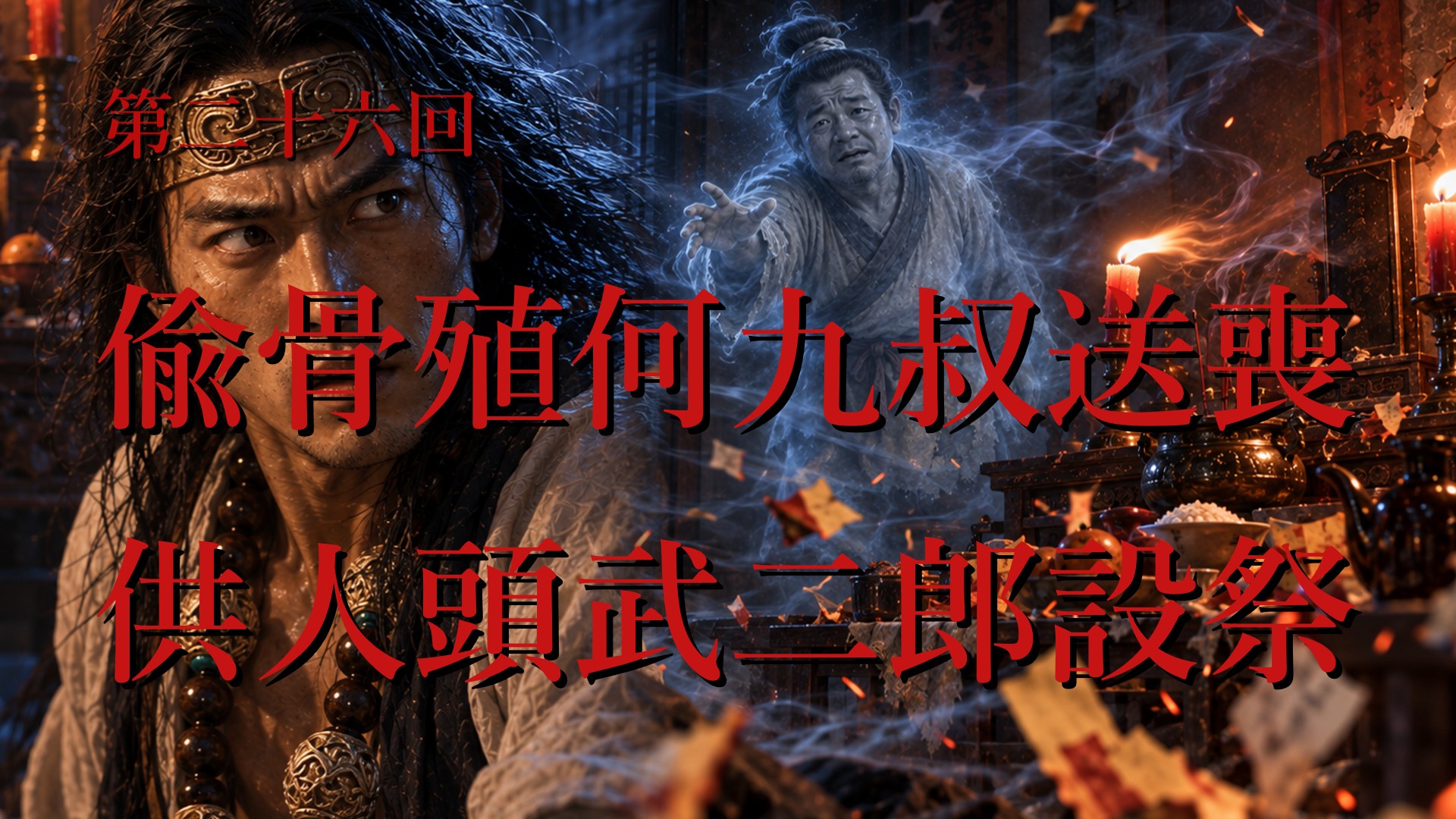 第26回「第二十六回 偷骨殖何九叔送喪 供人頭武二郎設祭」のサムネイル