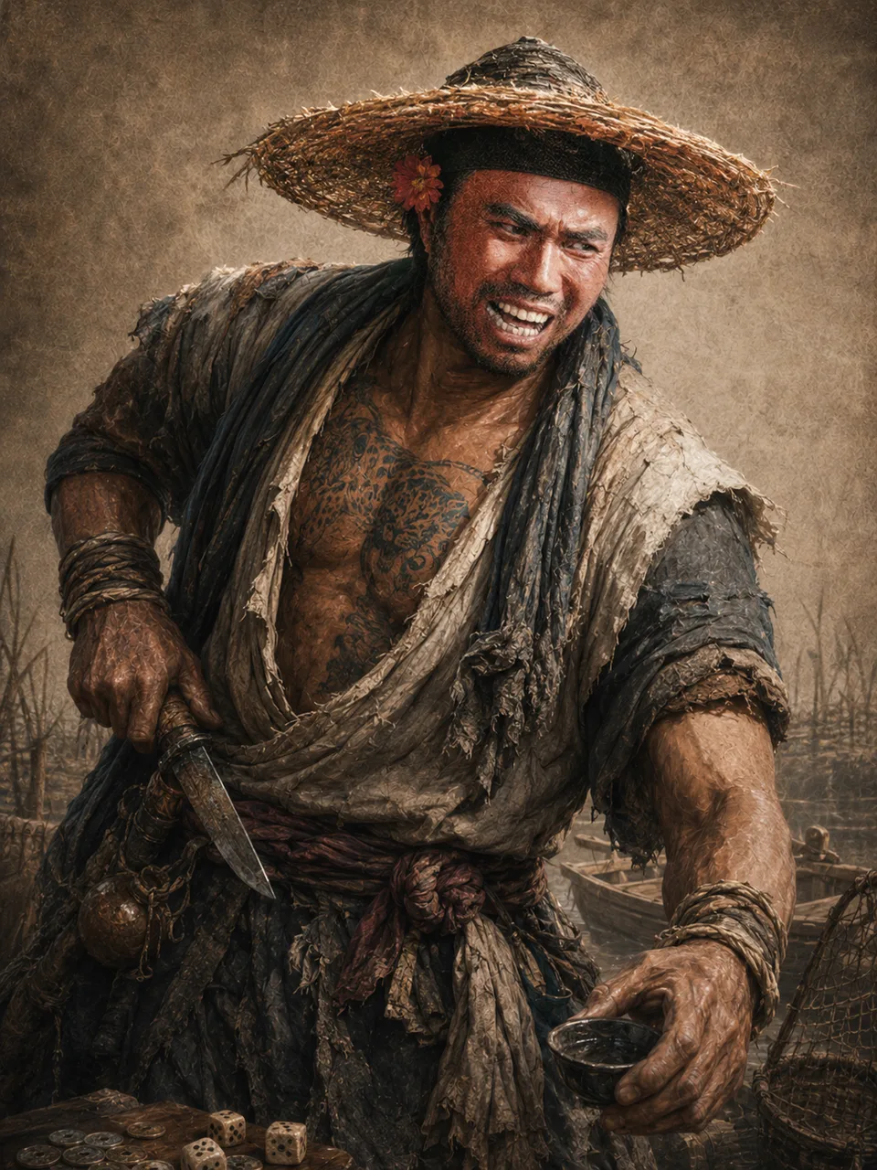 阮小五の人物画